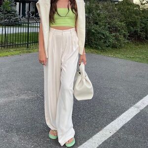 DISSH Cream Wide-Leg Trousers